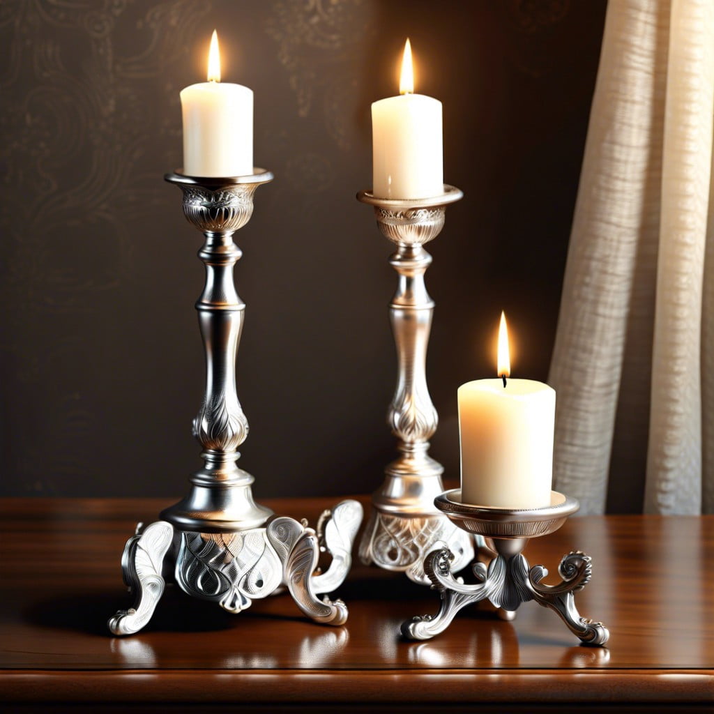 vintage silver candle holders