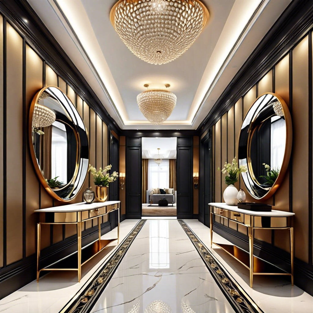 convex mirrors a luxury accent for wide hallways