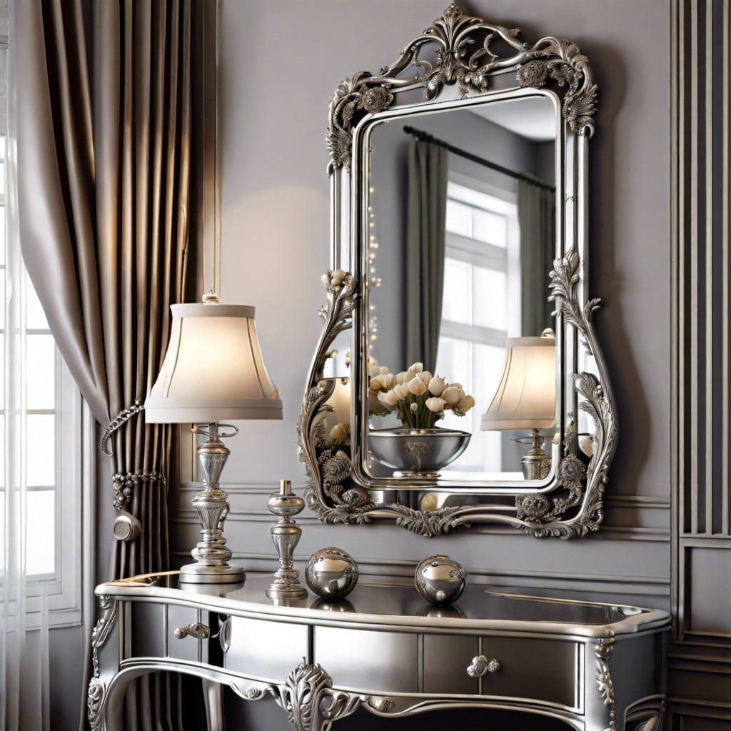 curating a vintage look with antique silver mirrors