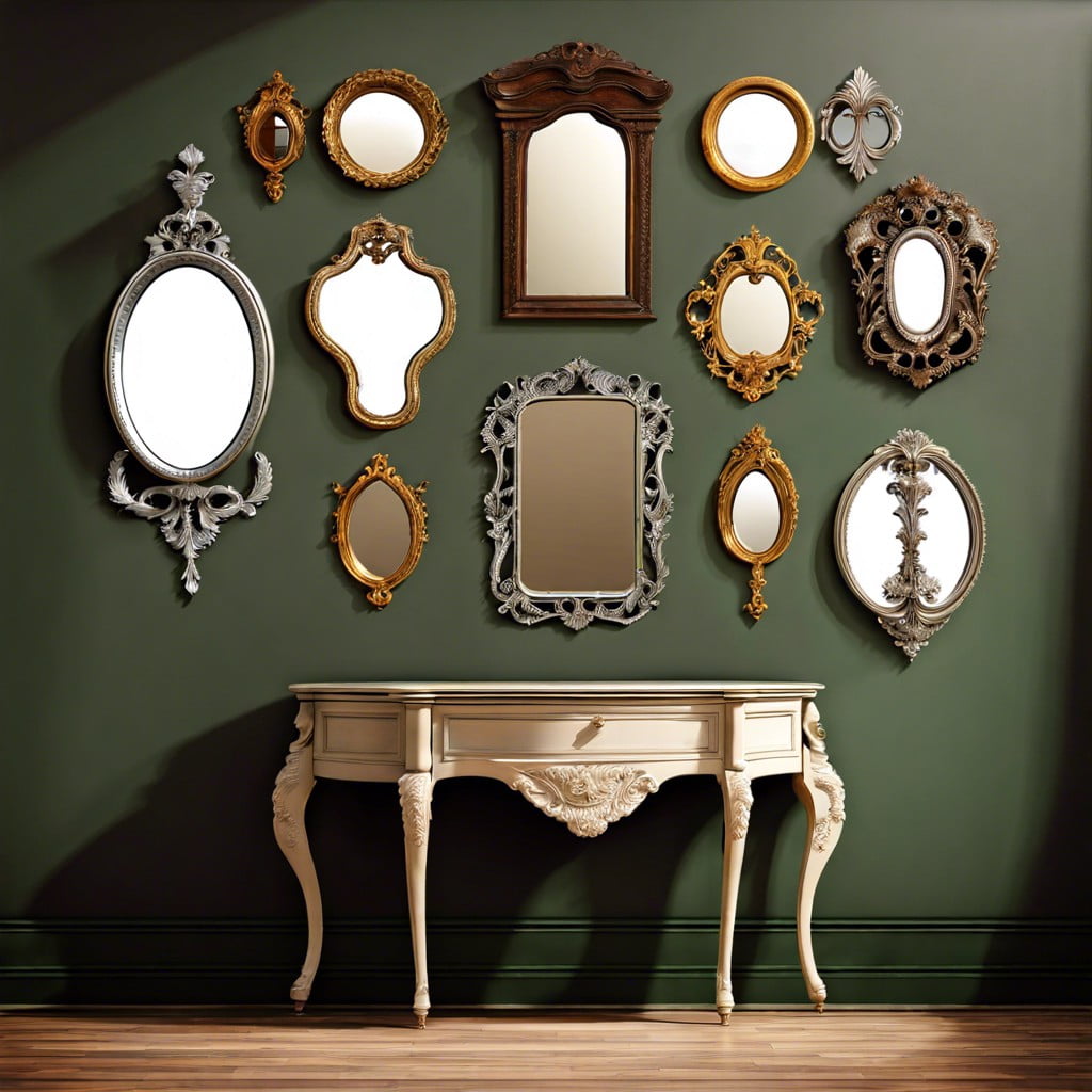 display vintage mirrors as art