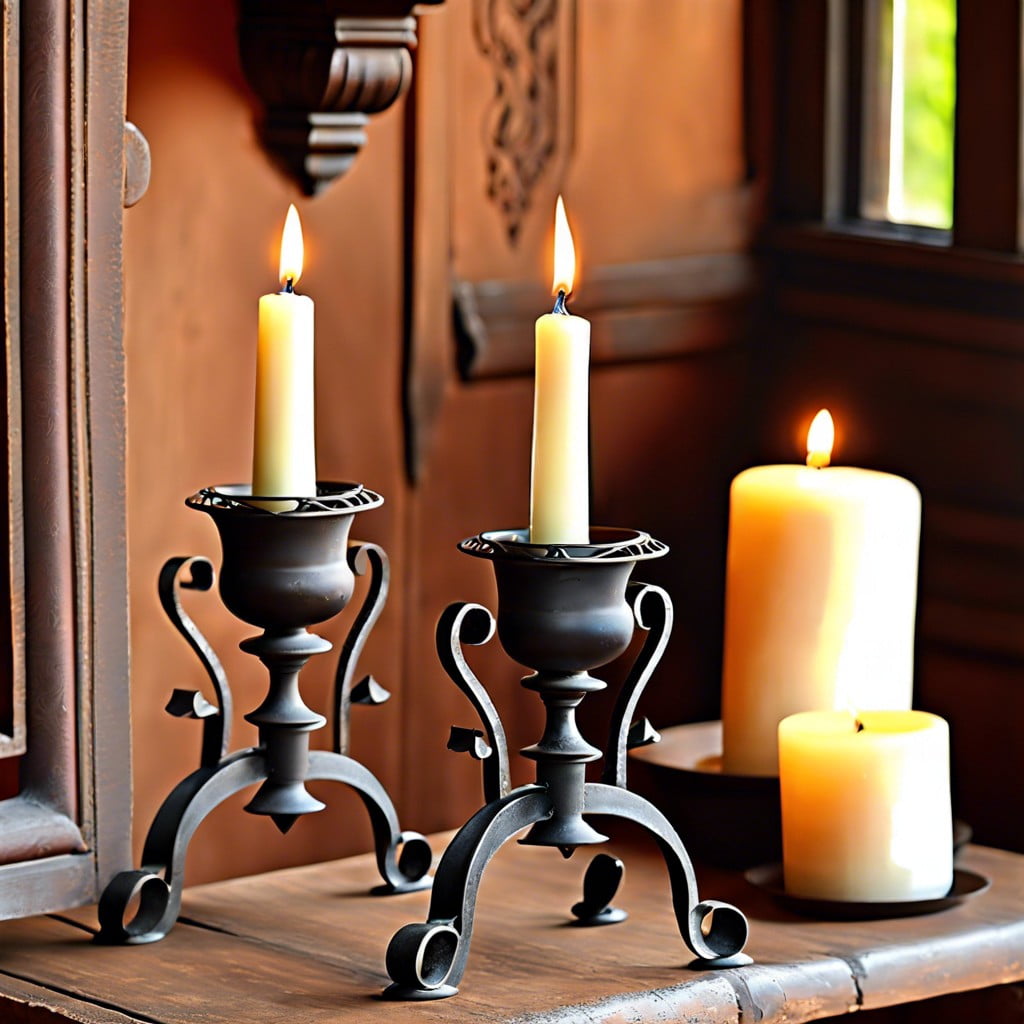 historical significance of wrought iron candle holders