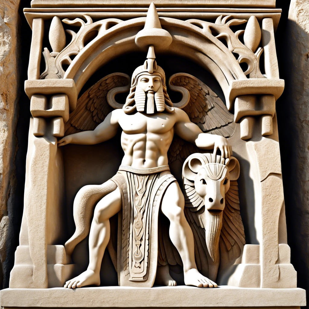 incorporating mythology in limestone sculpture
