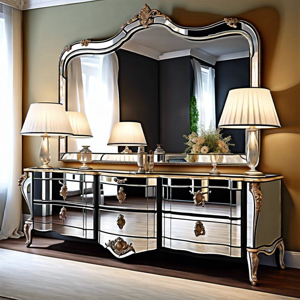 mirrored furniture with vintage mirrors for a twist