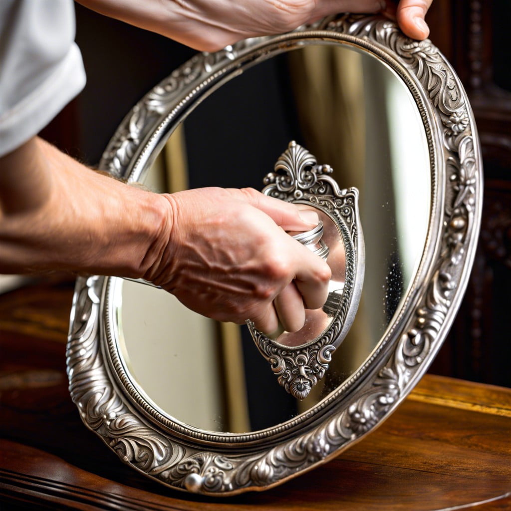 the art of properly cleaning and maintaining an antique silver mirror