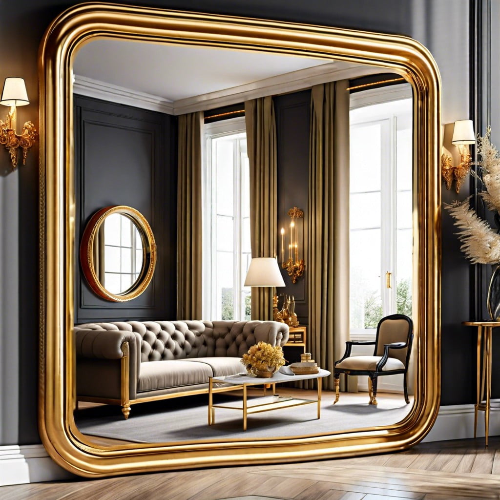 the refined elegance of gold framed convex mirrors