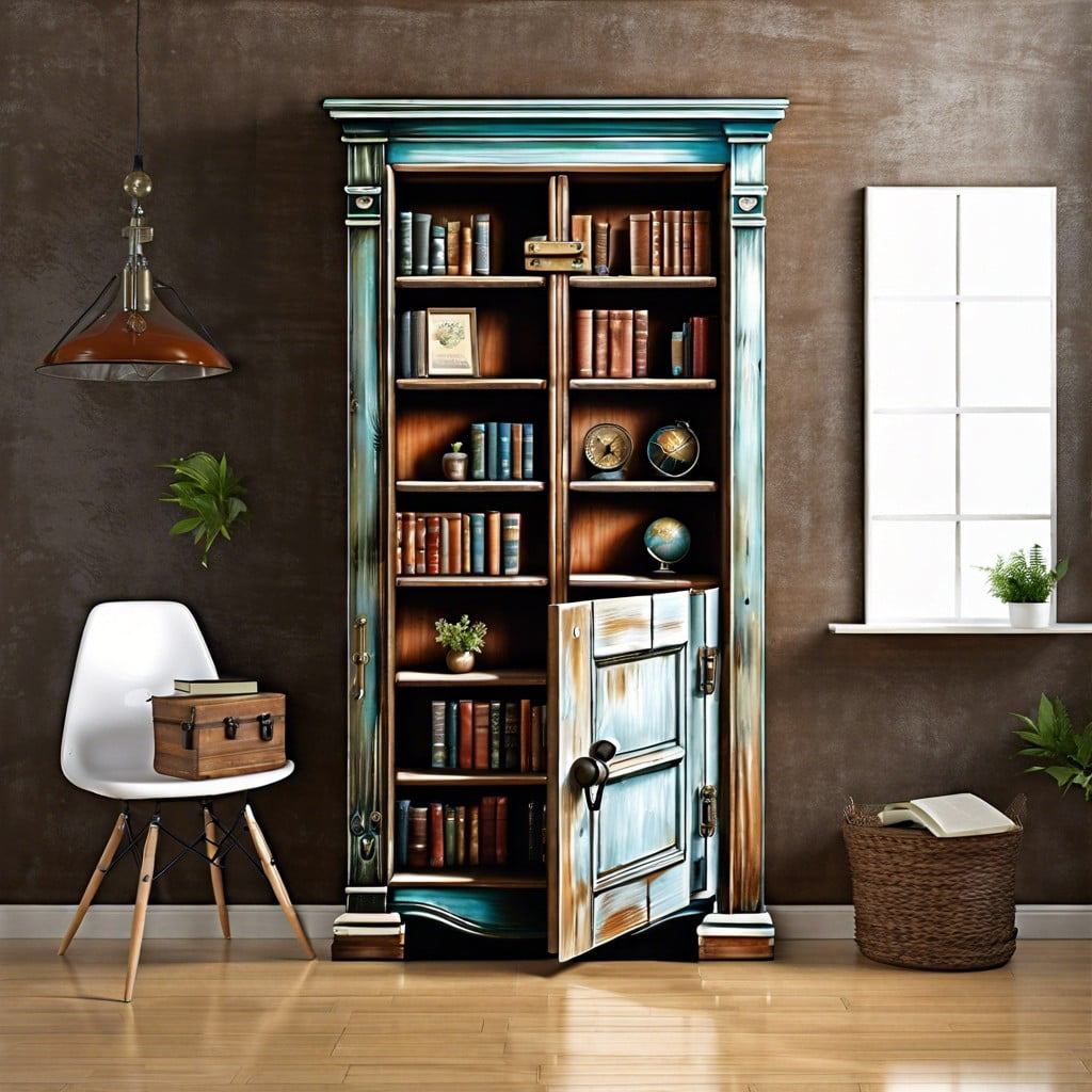 upcycled secret bookshelf door