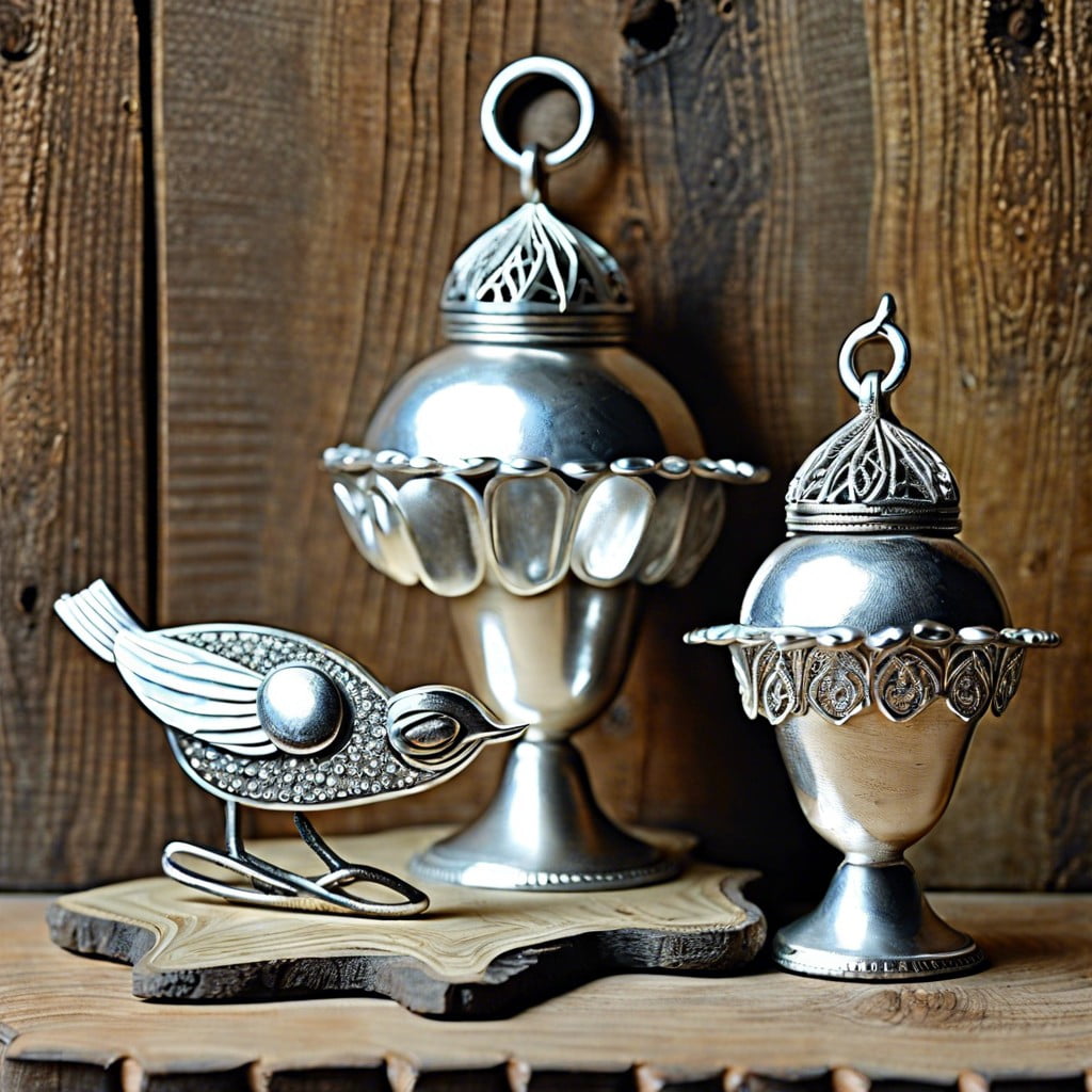 upcycled vintage silver decorations
