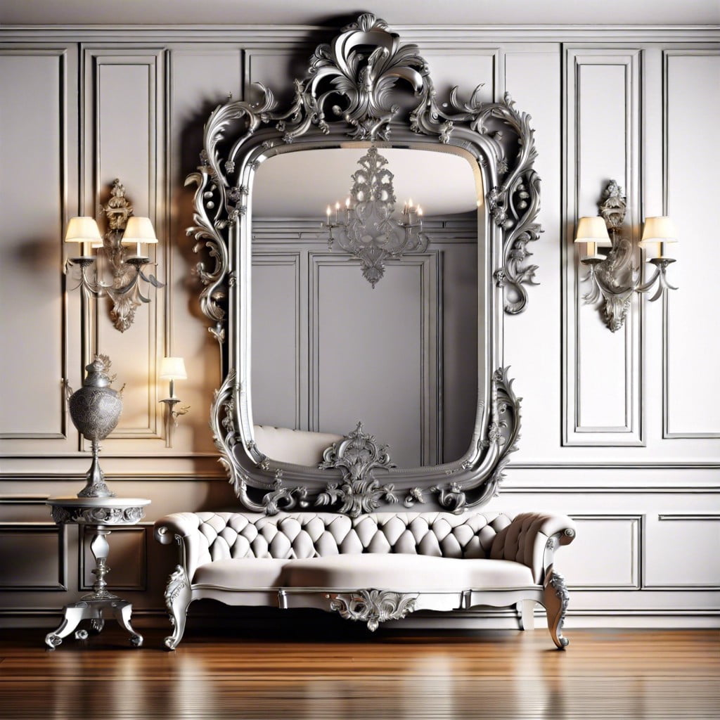using antique silver mirrors for baroque style decoration