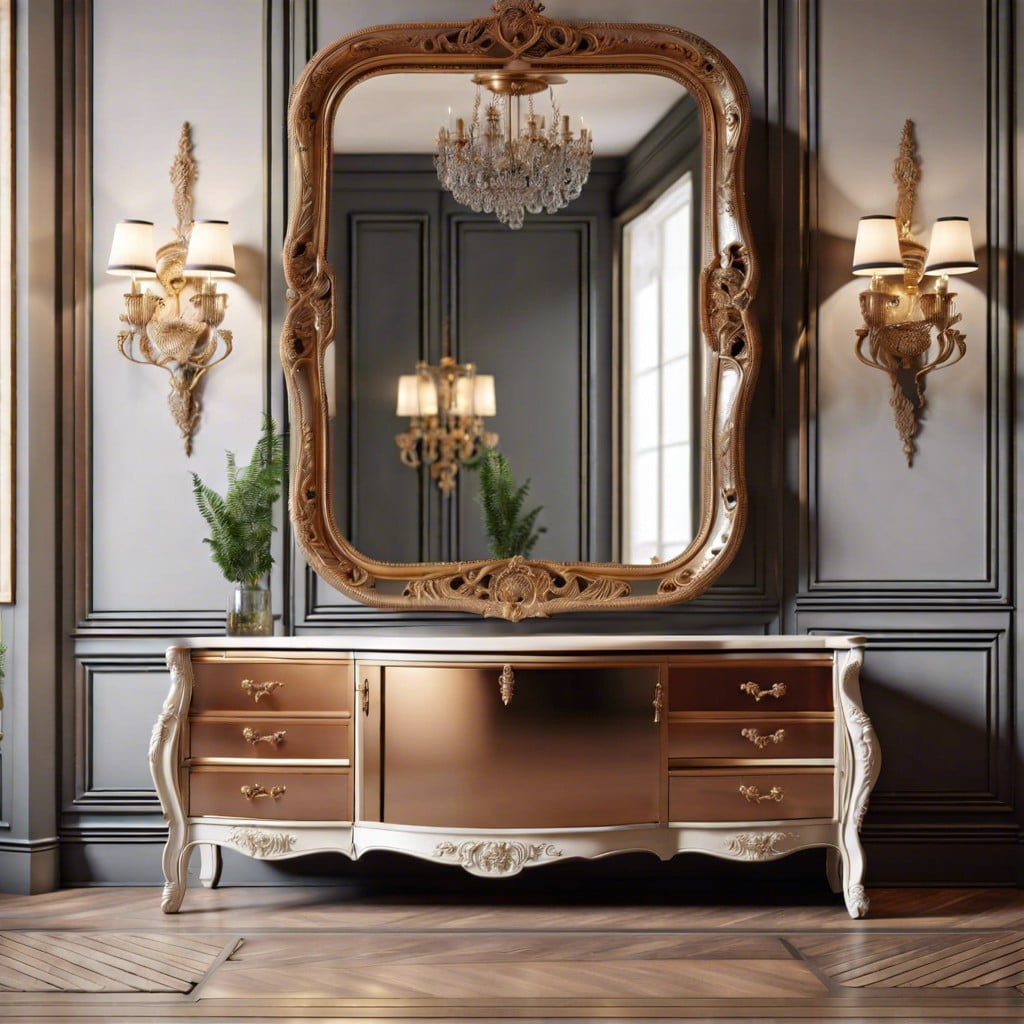 using vintage mirrors to create illusions of space