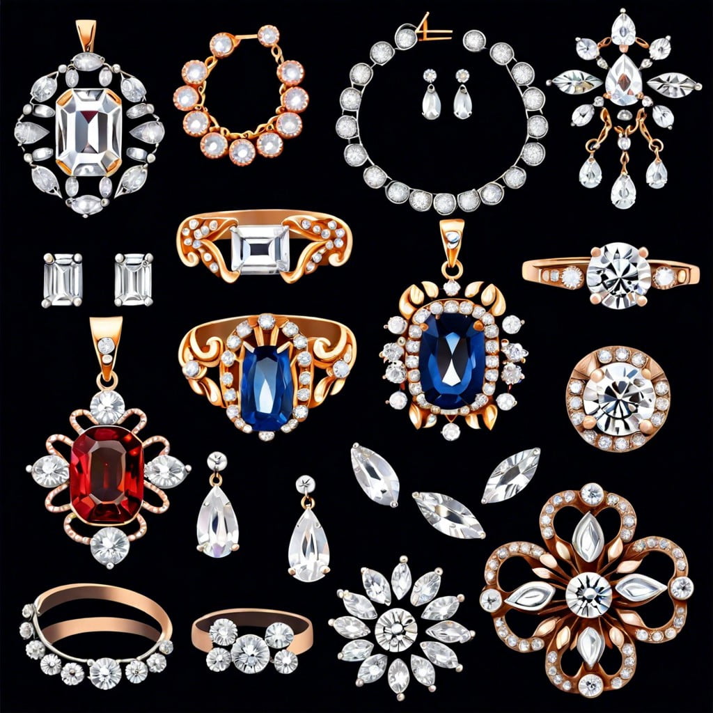 types of rhinestones used in vintage jewelry