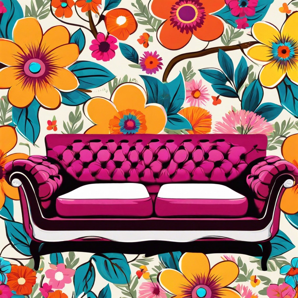 1960s floral print sofa