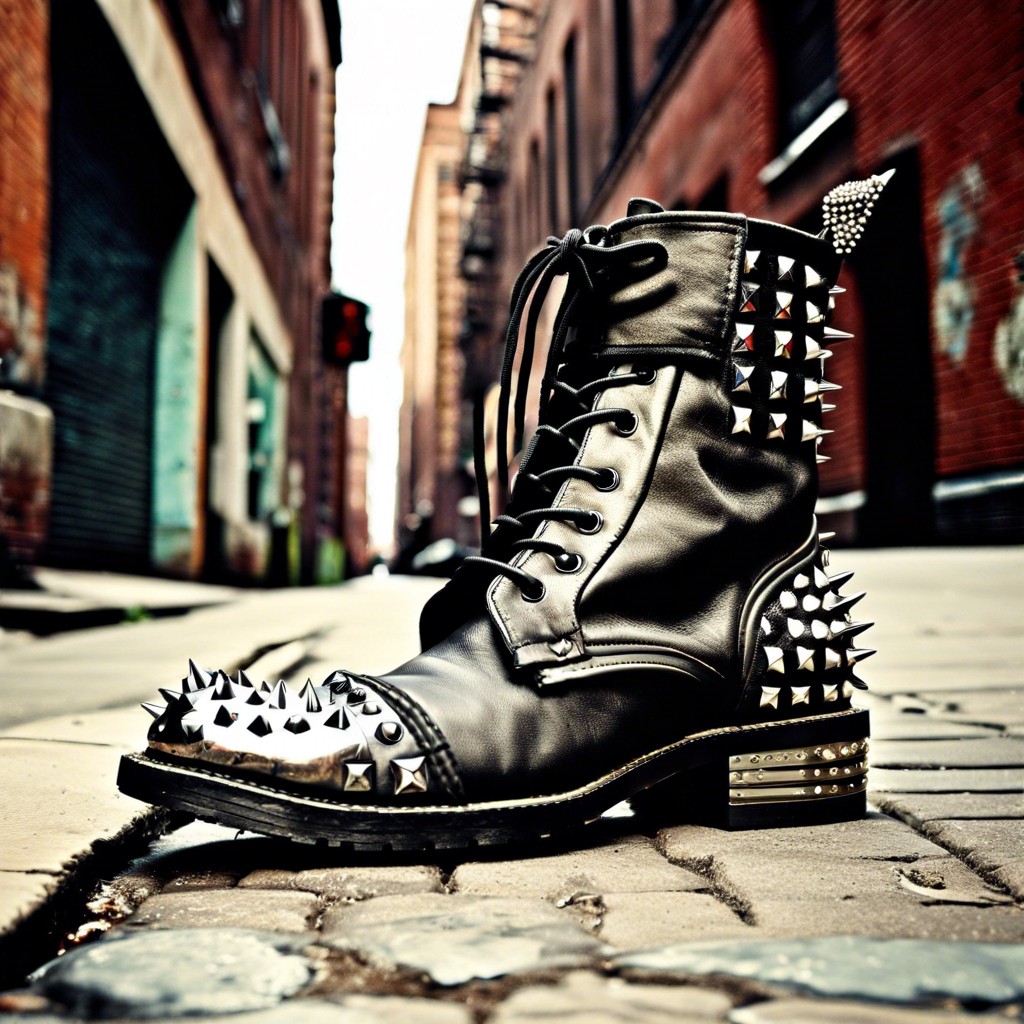 80s punk rock studded boots