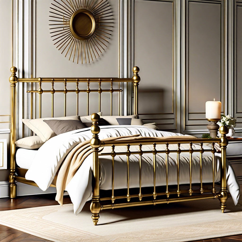 antique brass spindle bed frame