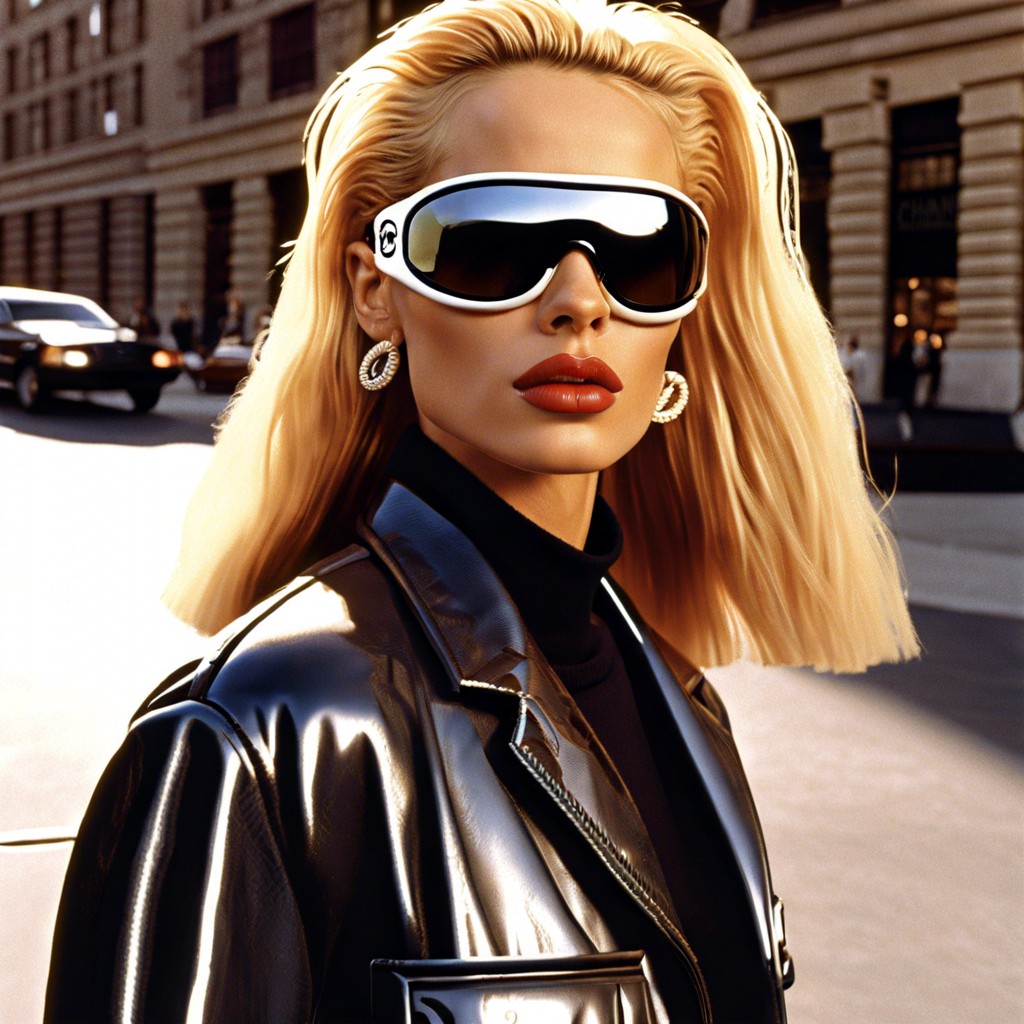 chanel sporty shield sunglasses from the late 90s