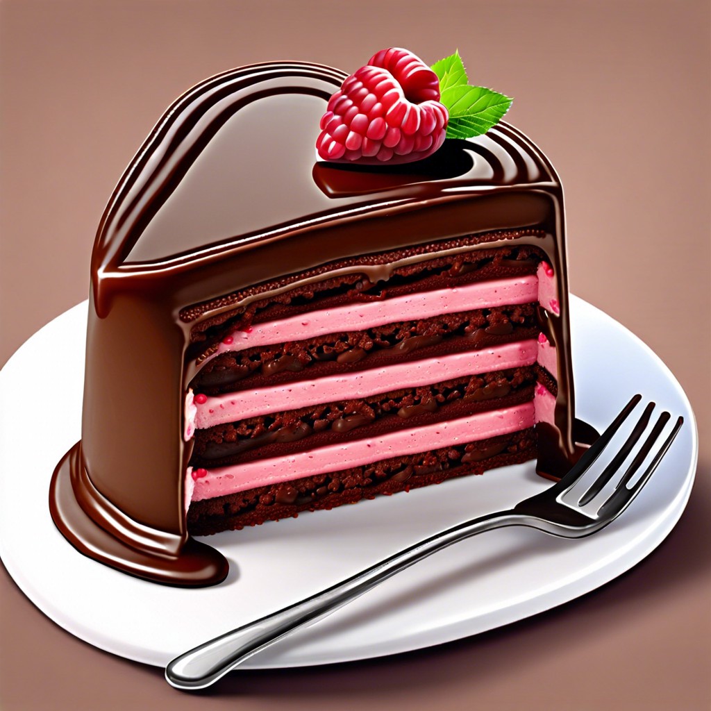 chocolate heart cake with raspberry filling