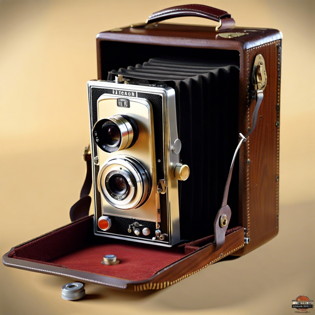 classic 1950s box camera with digital internals