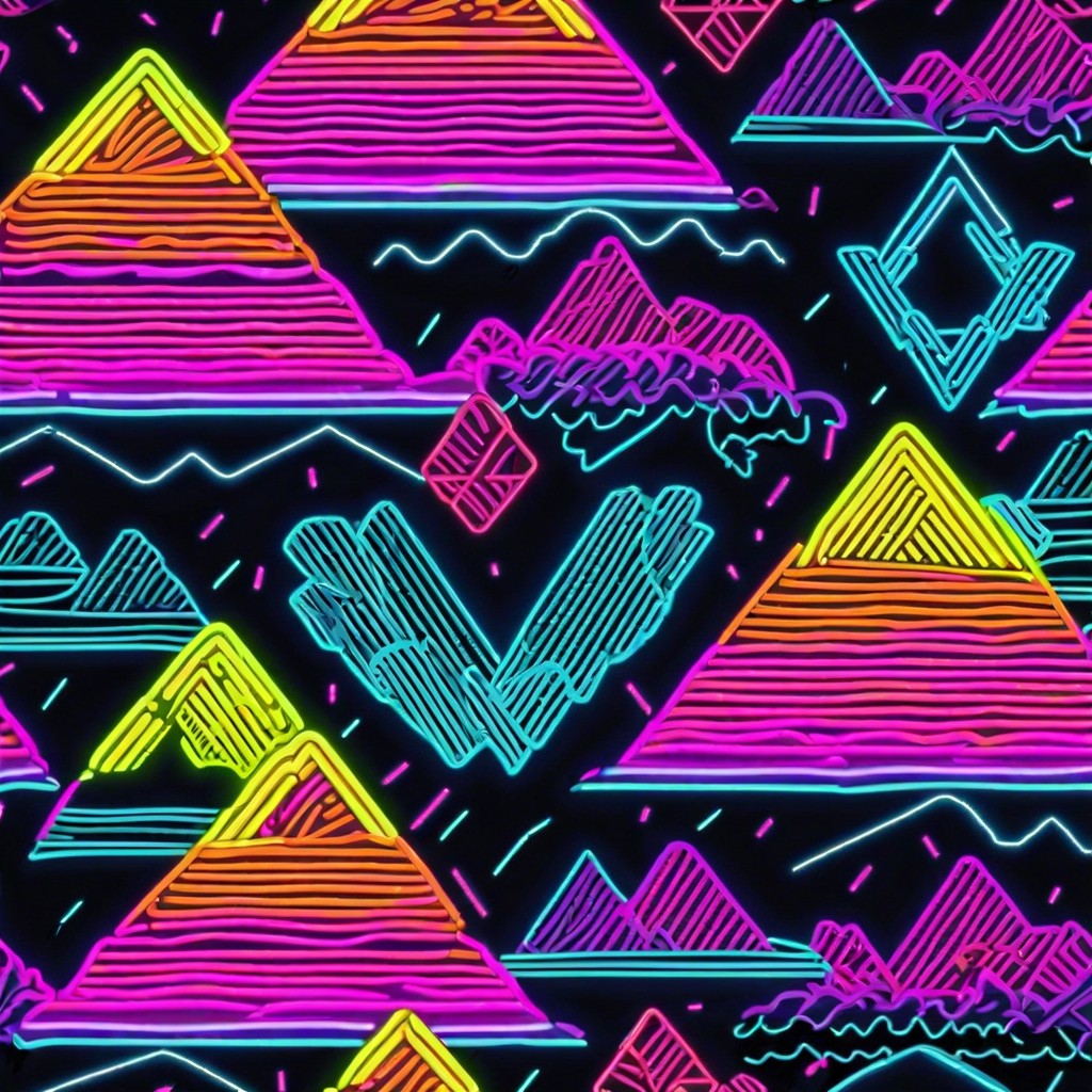 classic 80s neon patterns