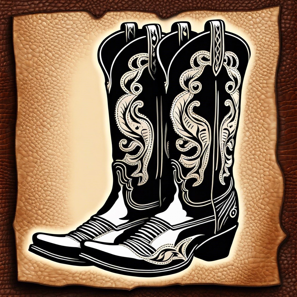 cowboy boots with intricate stitching