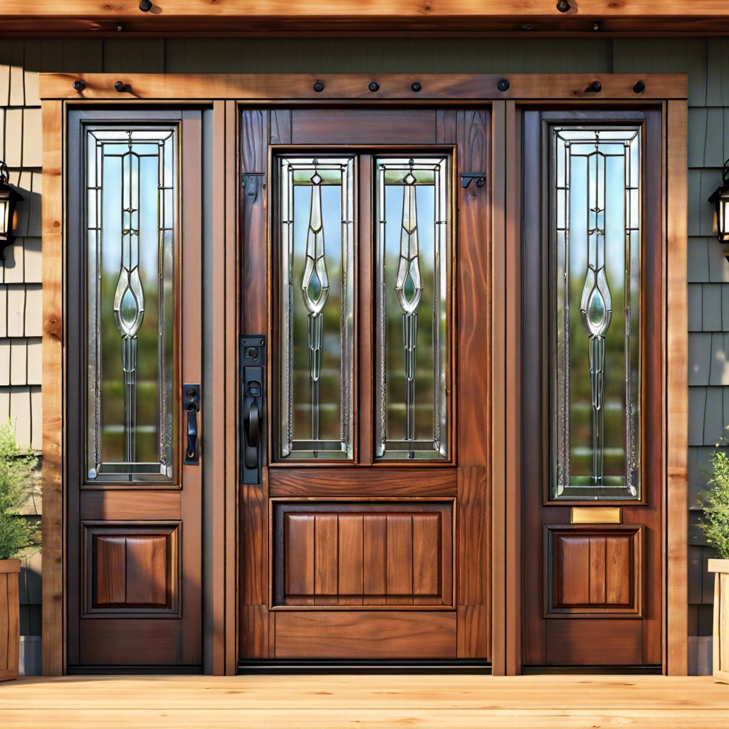craftsman style with glass inserts