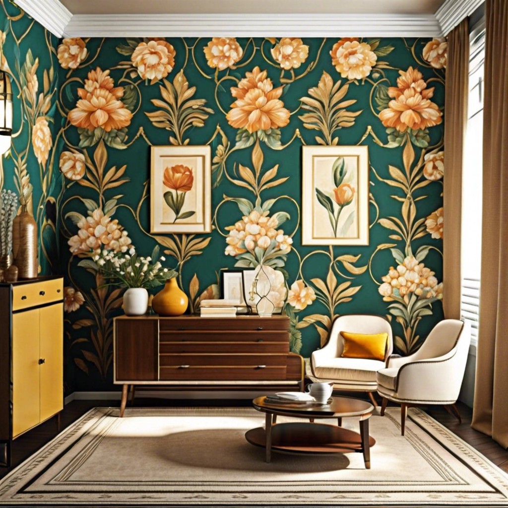 creating a focal point with one wall of vintage wallpaper