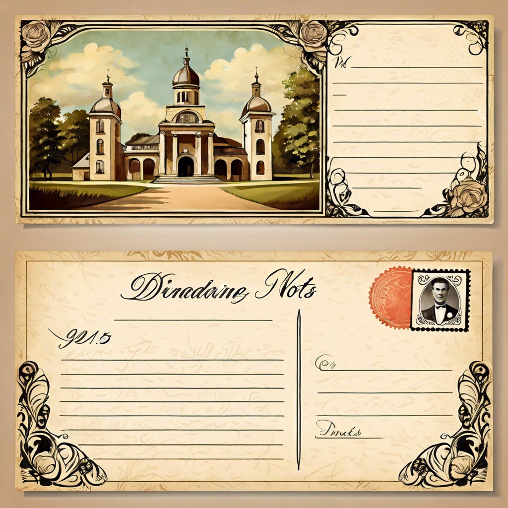 custom vintage postcard guest notes