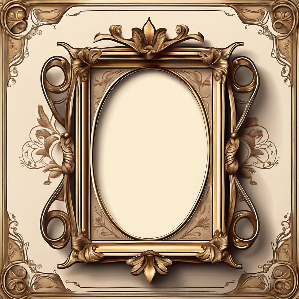 design elements characteristic of vintage frames