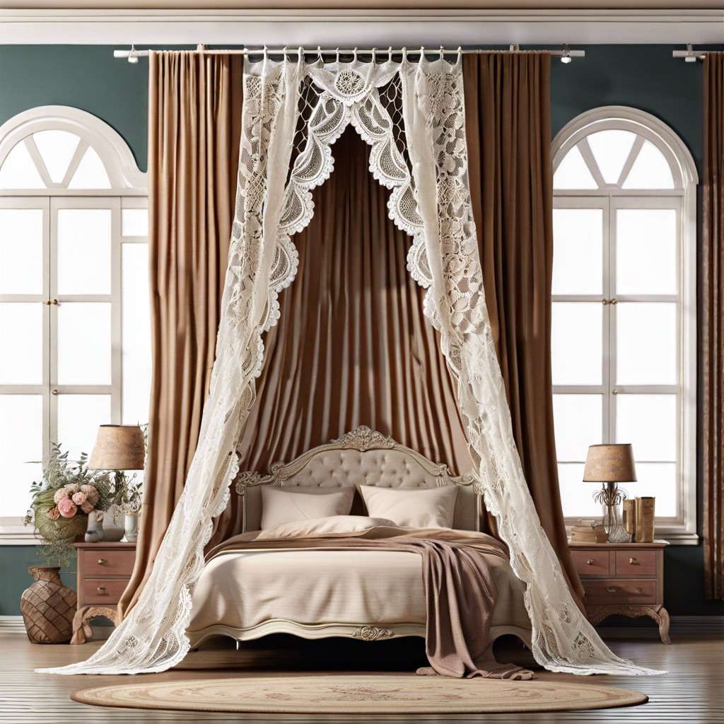 feature hand crafted lace curtains on the windows