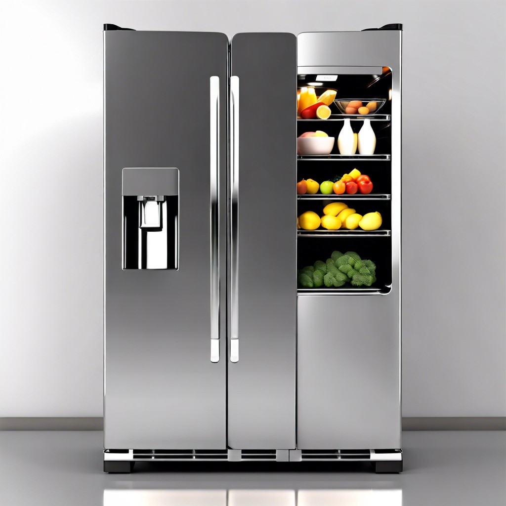 fridge with retractable shelves