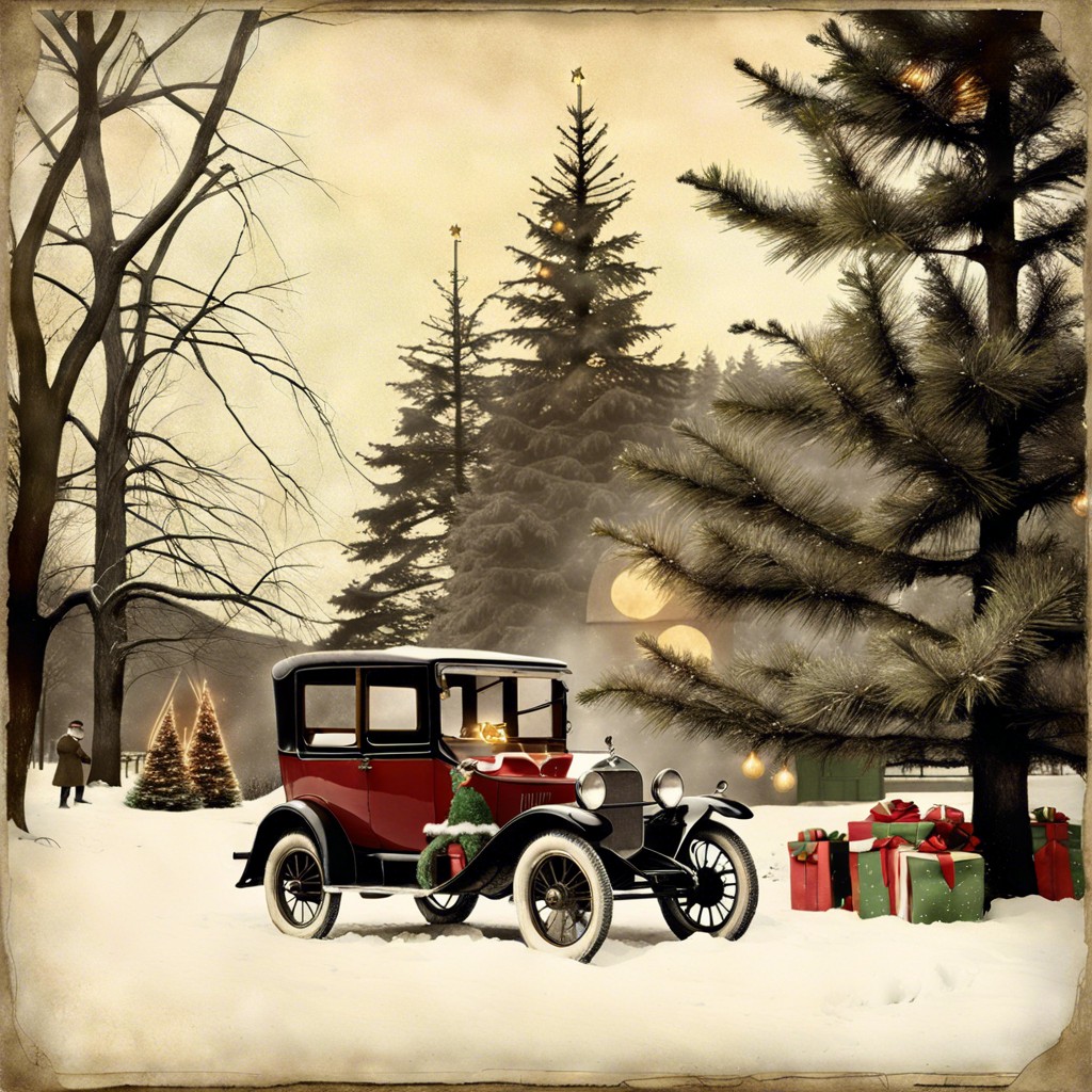 hand tinted christmas photographs from the 1920s