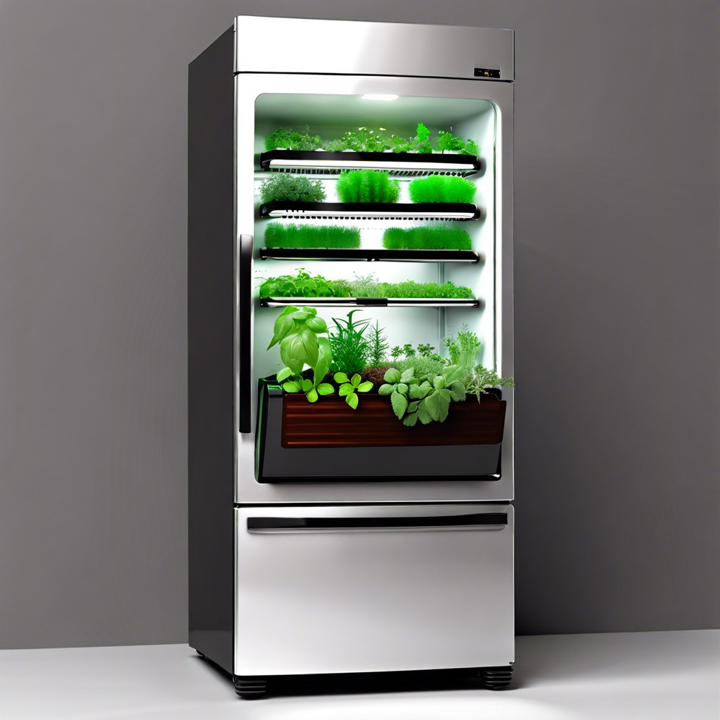 herb growing fridge door
