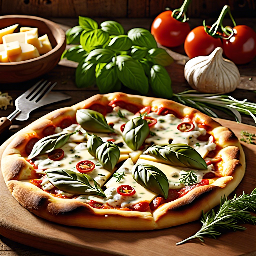 heritage cheese and herb pizza