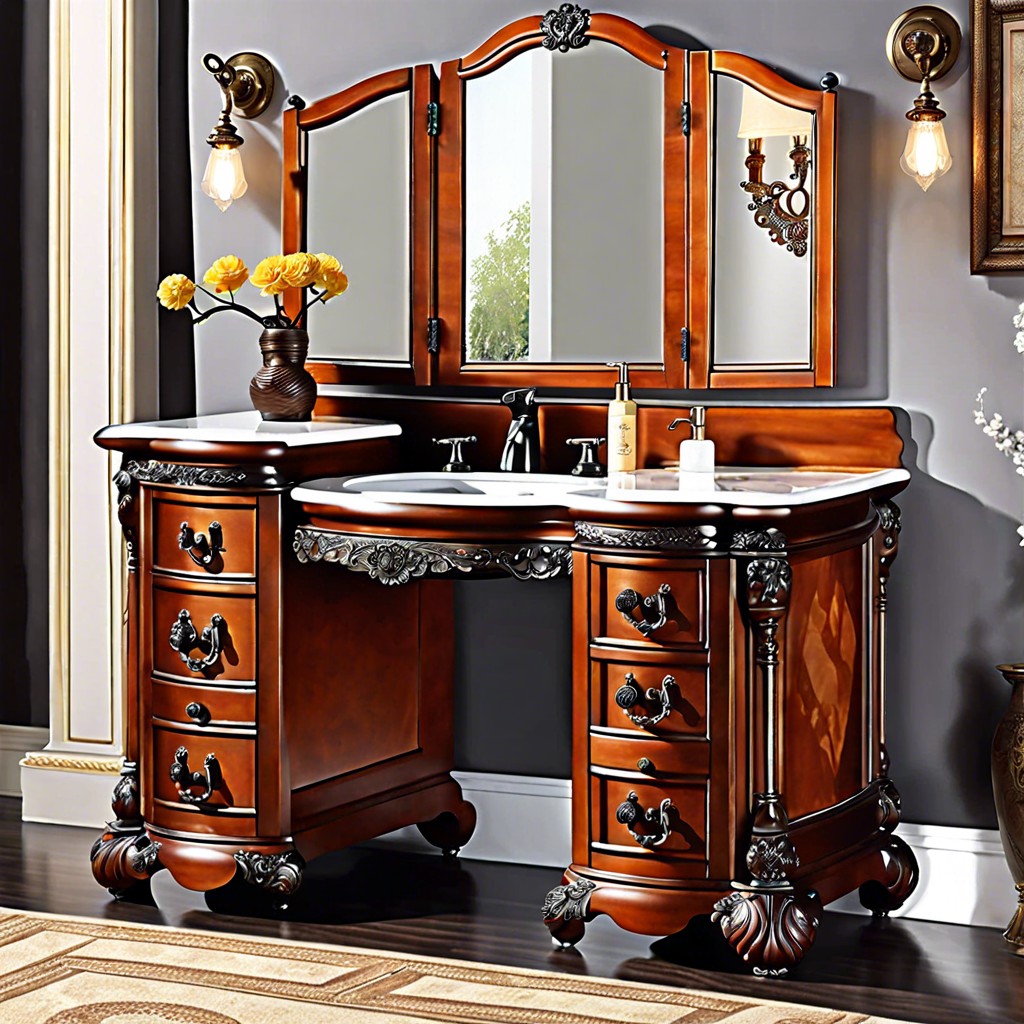 key features to identify in an antique vanity