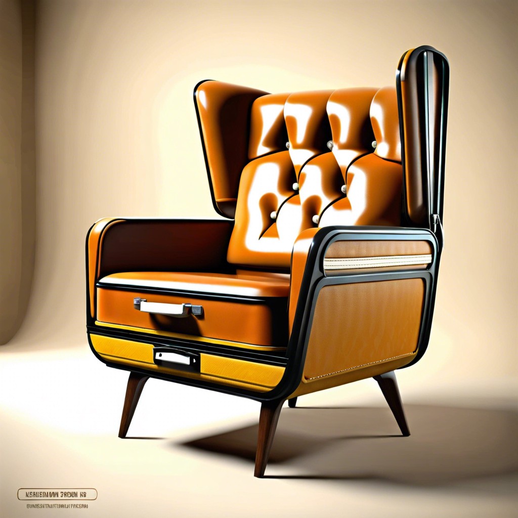 mid century mod suitcases turned into chairs