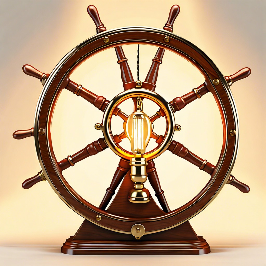 nautical ship wheel lamp