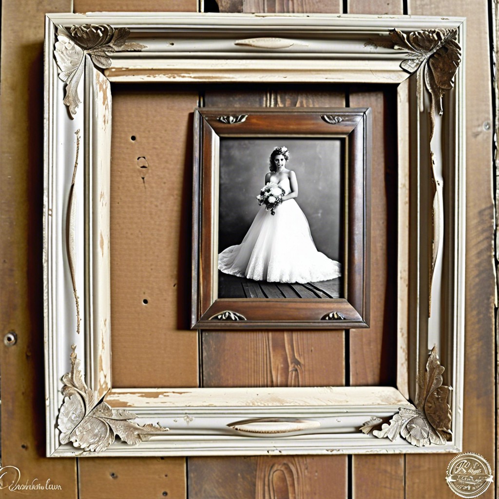 old door frame repurposed as a picture frame