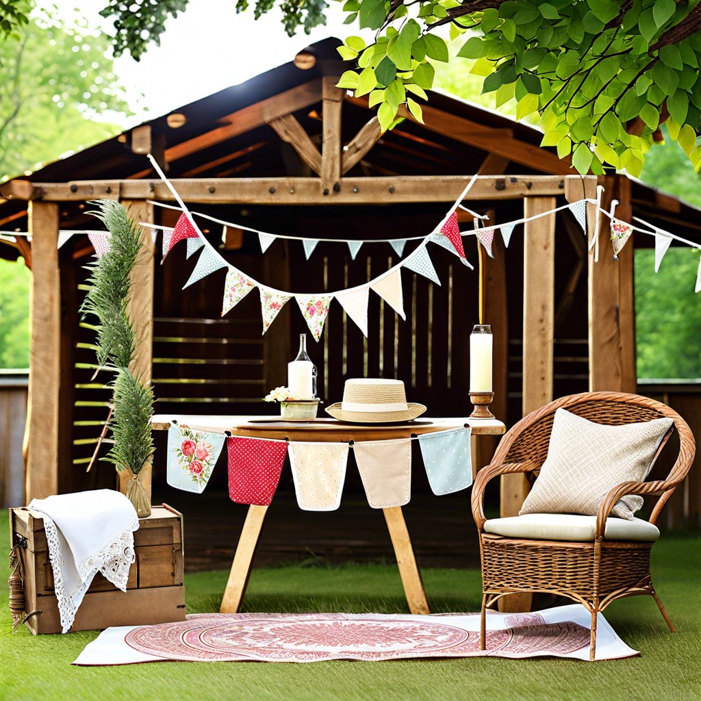 old fashioned fabric bunting