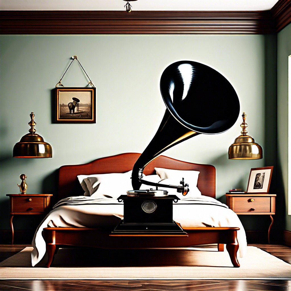 place an antique gramophone as a statement piece
