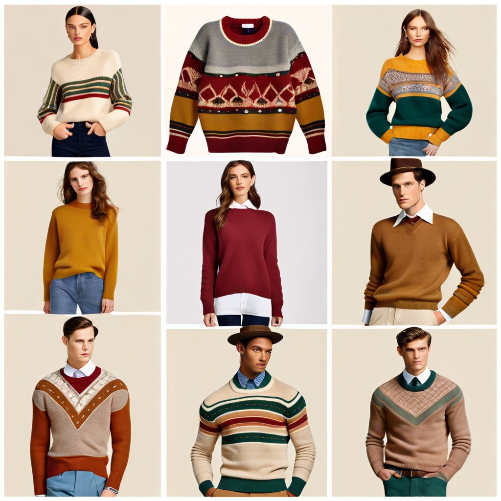 popular brands and styles of vintage sweaters