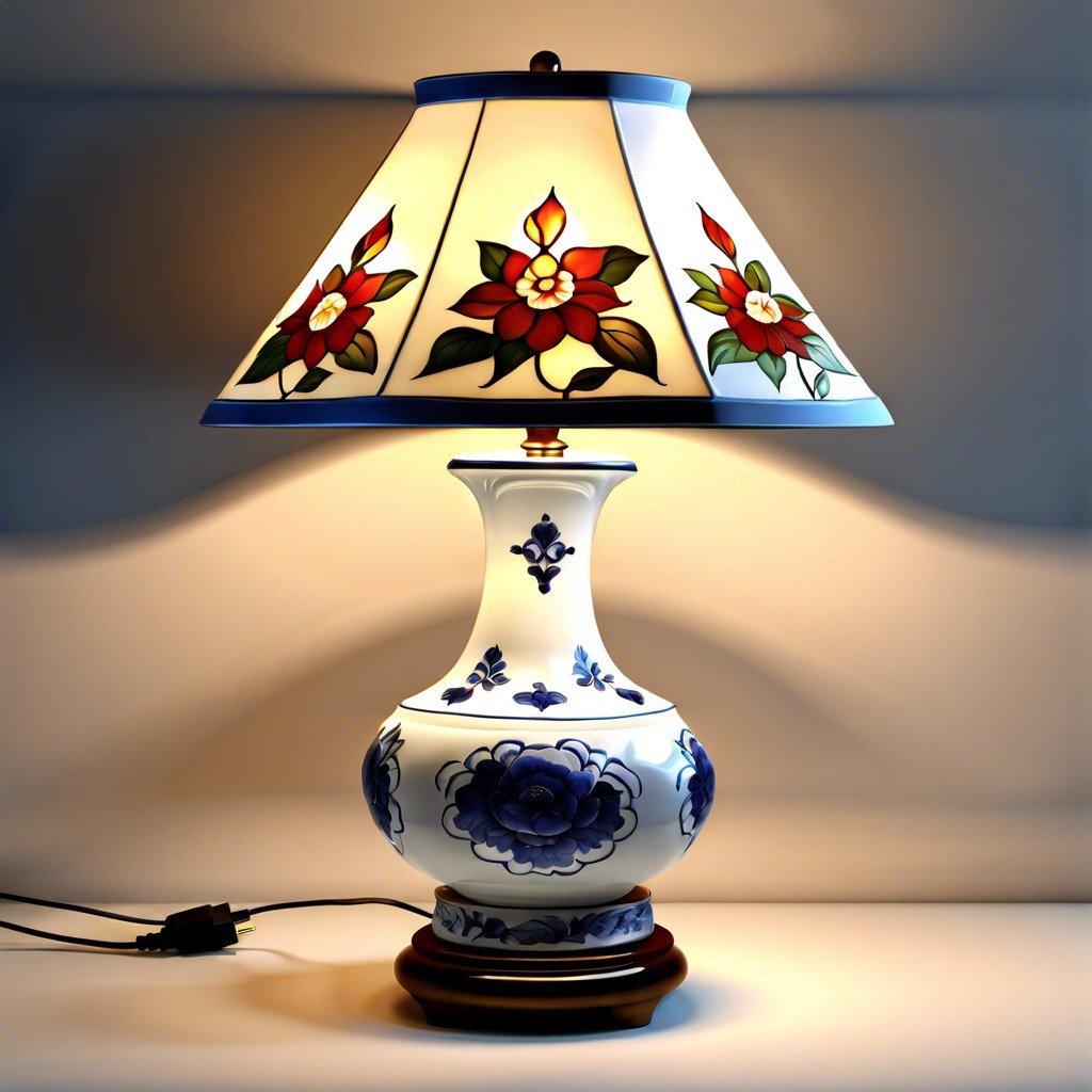 porcelain floral lamp