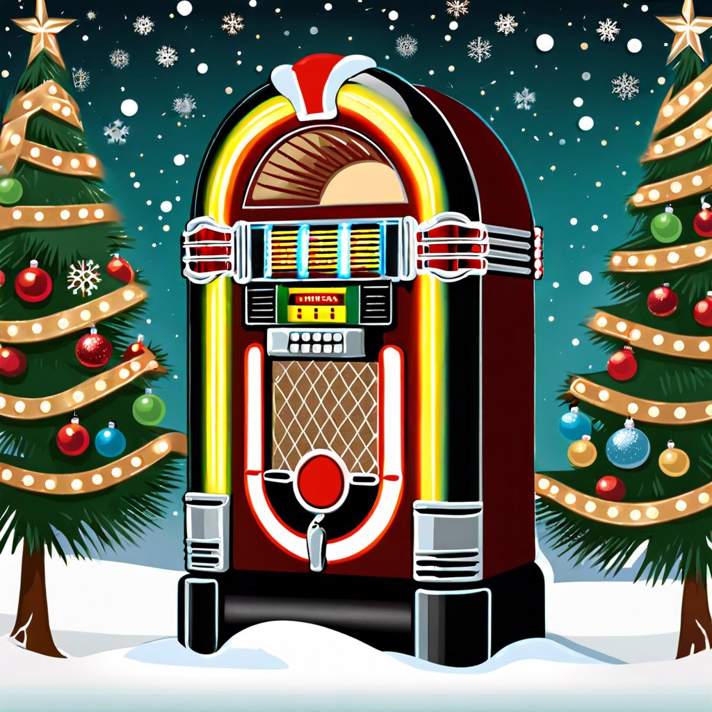 retro christmas jukebox cards