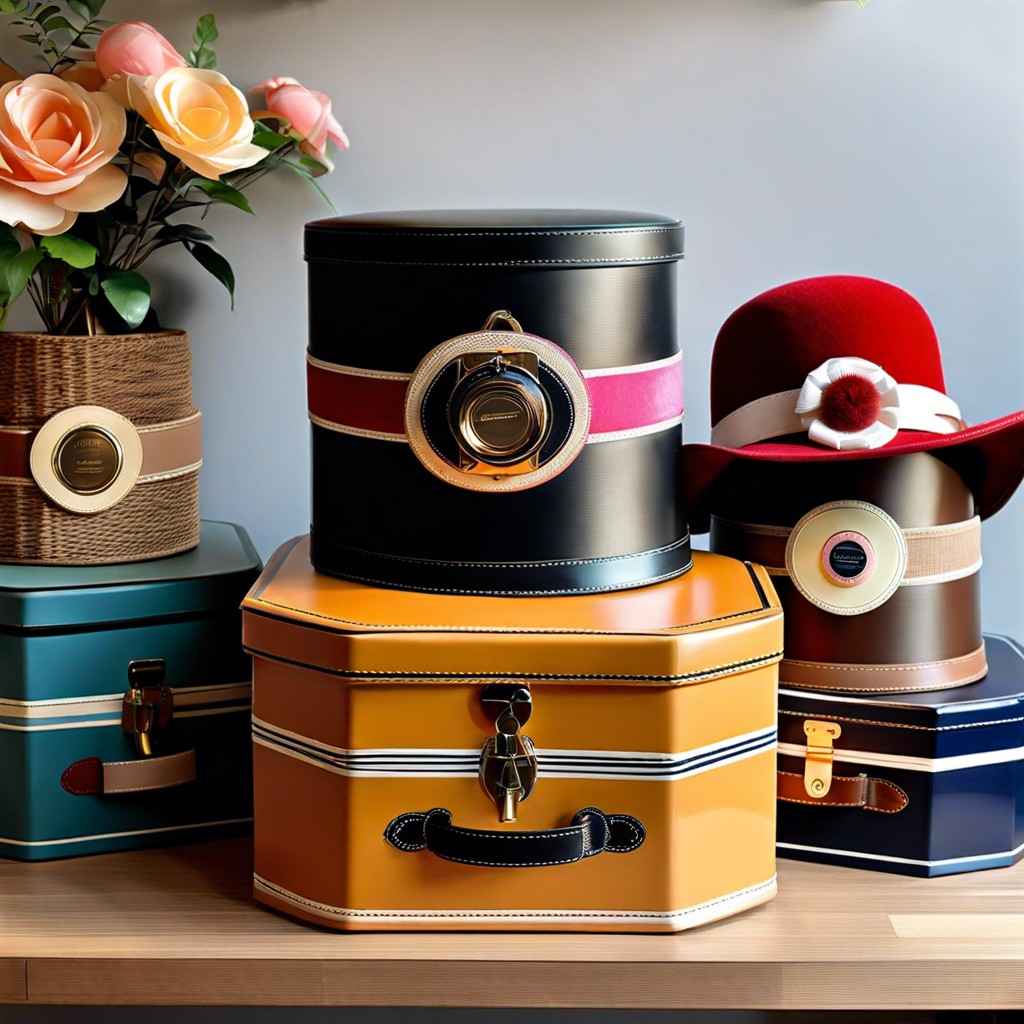 retro hat boxes for home decor