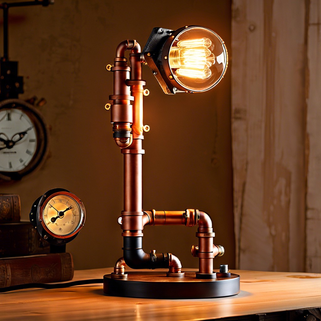 steampunk pipe lamp