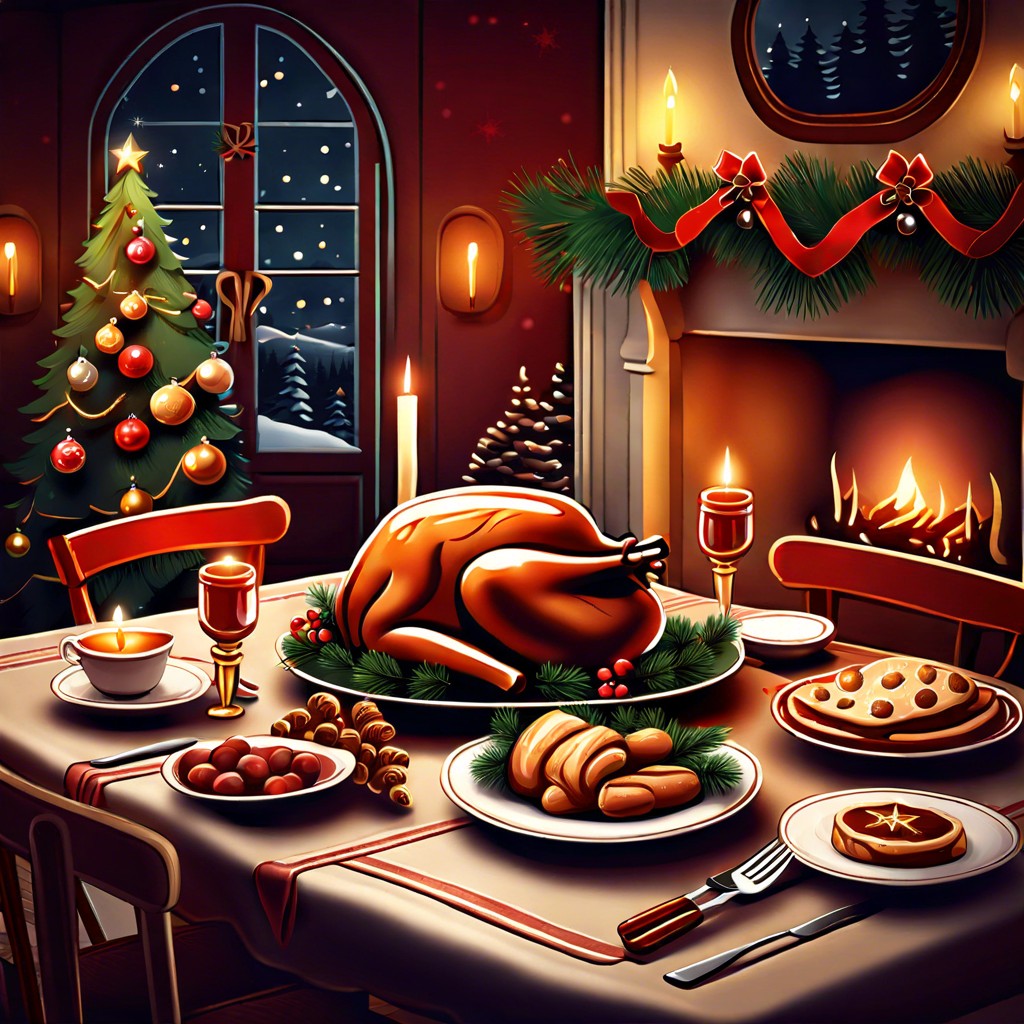 time honored christmas feast illustrations