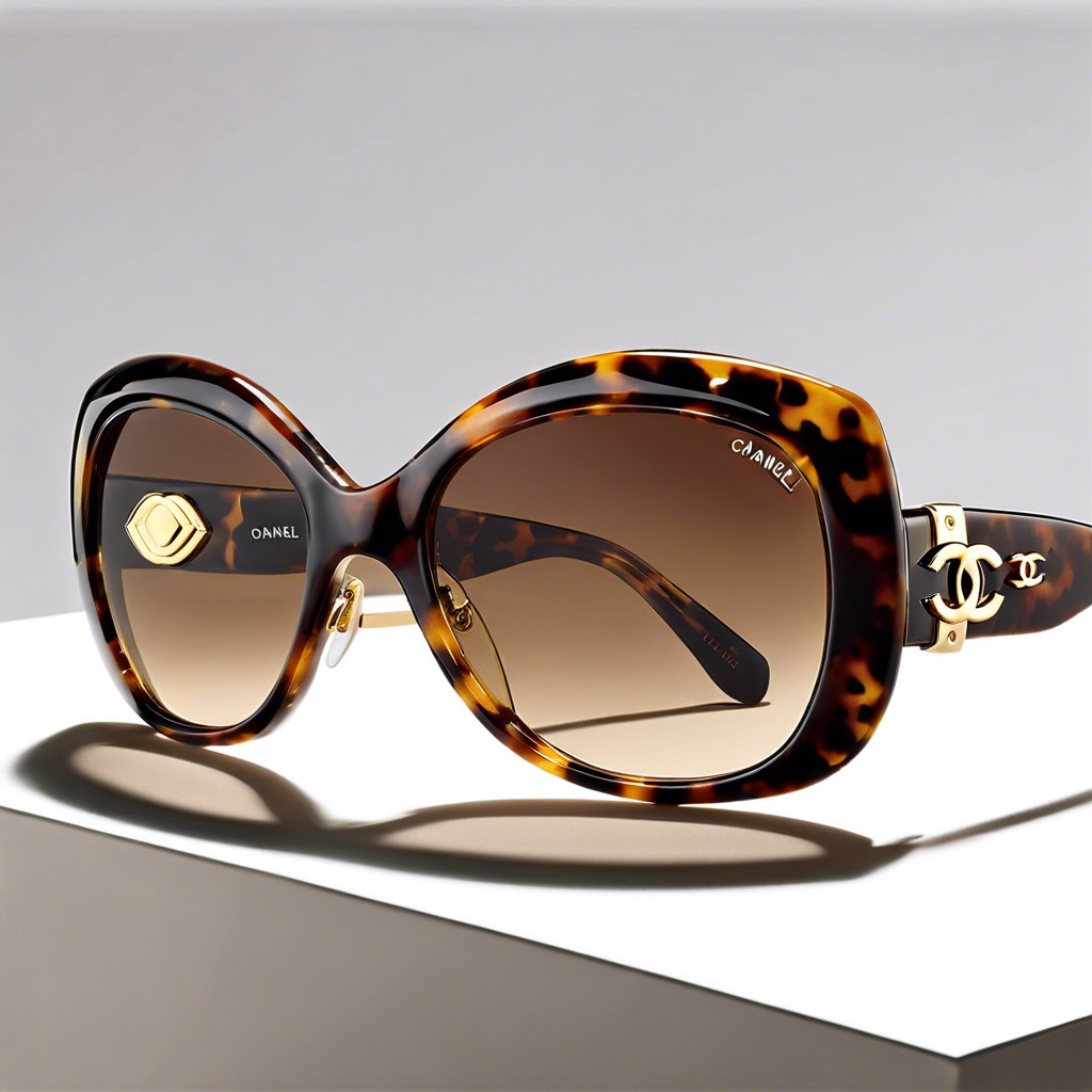 tortoiseshell chanel sunglasses with gold accents