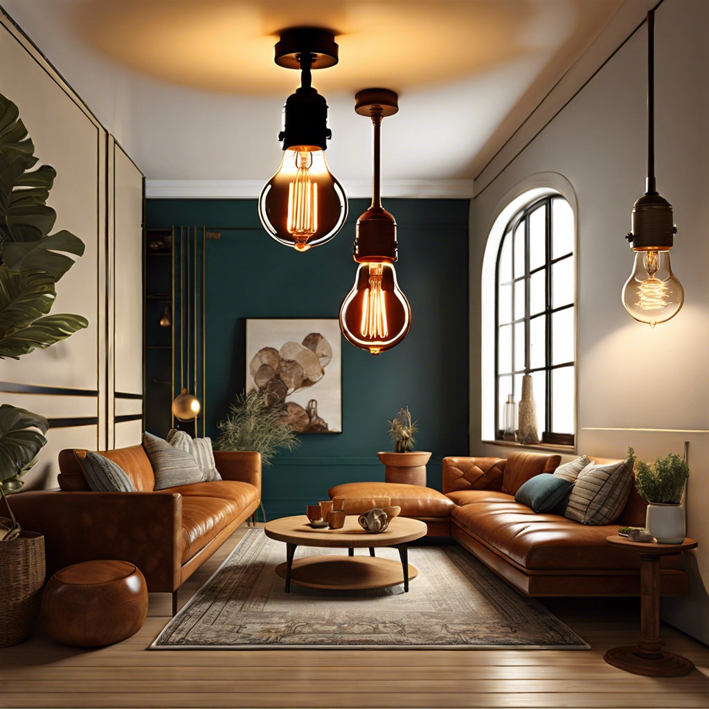 vintage light bulbs in modern decor