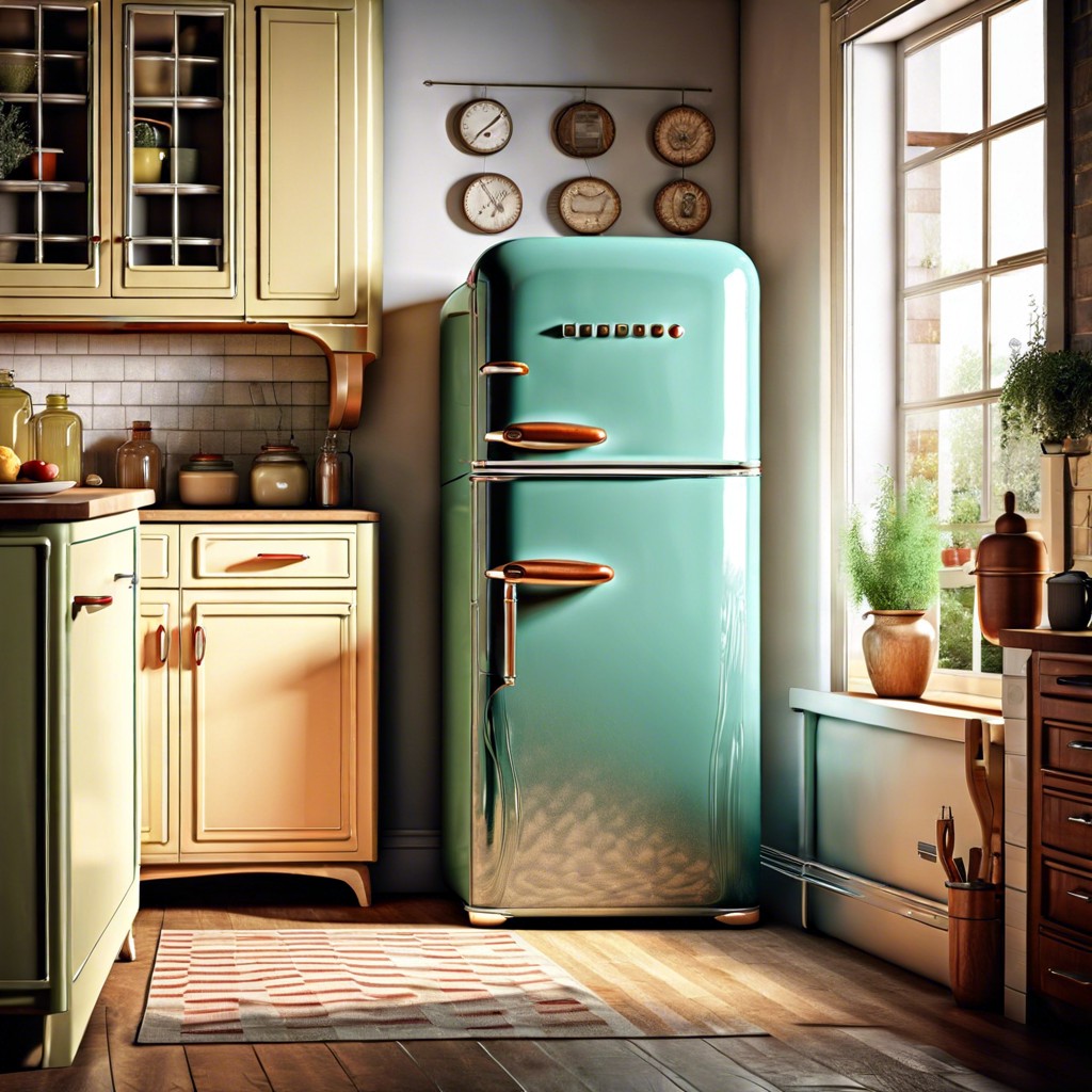 vintage style modern fridge