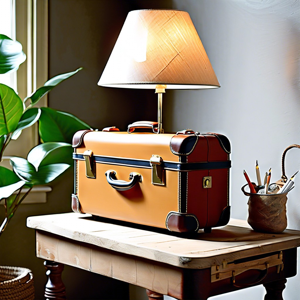 vintage suitcase lamp