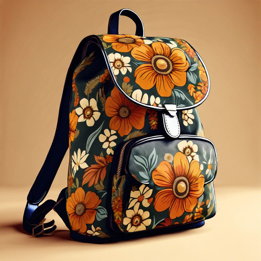 70s floral tapestry backpack