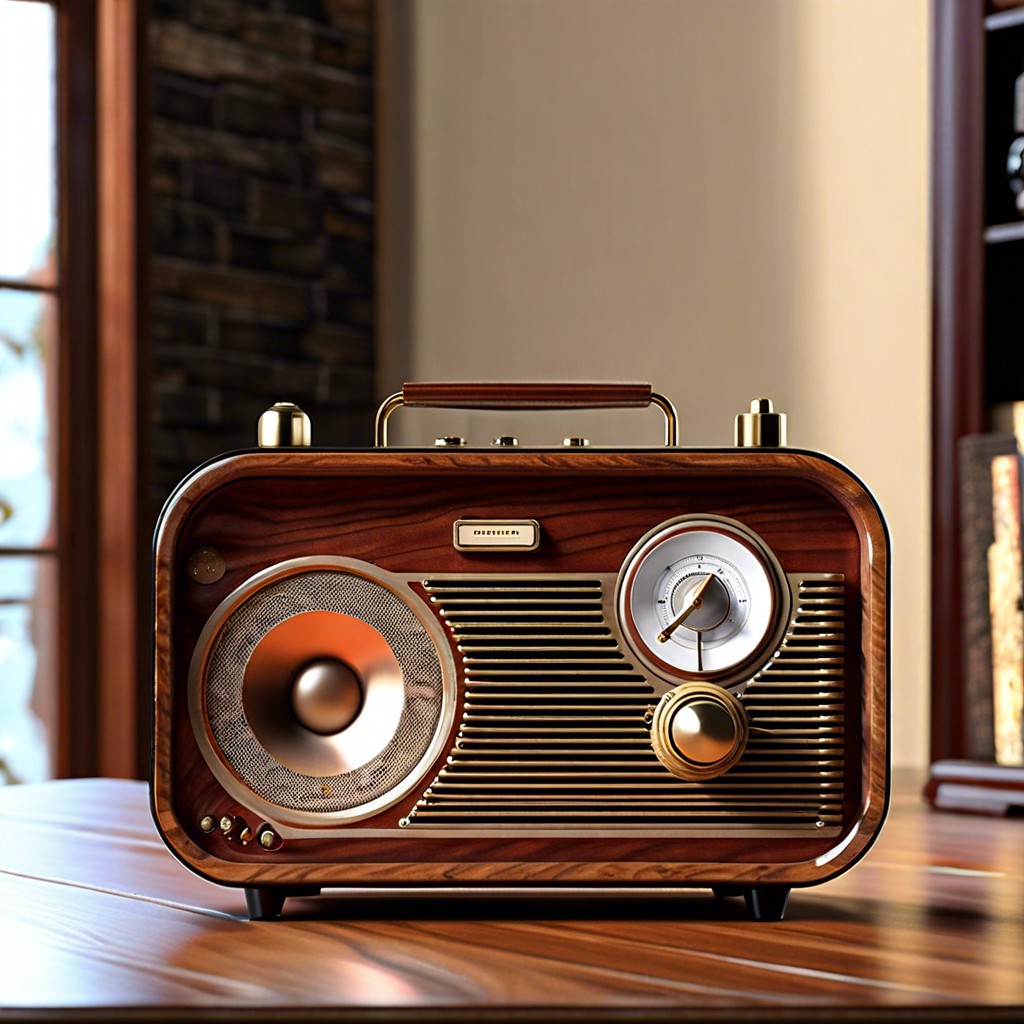 antique radio inspired bluetooth speakers