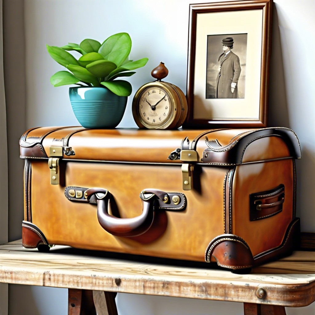 antique suitcase shelf